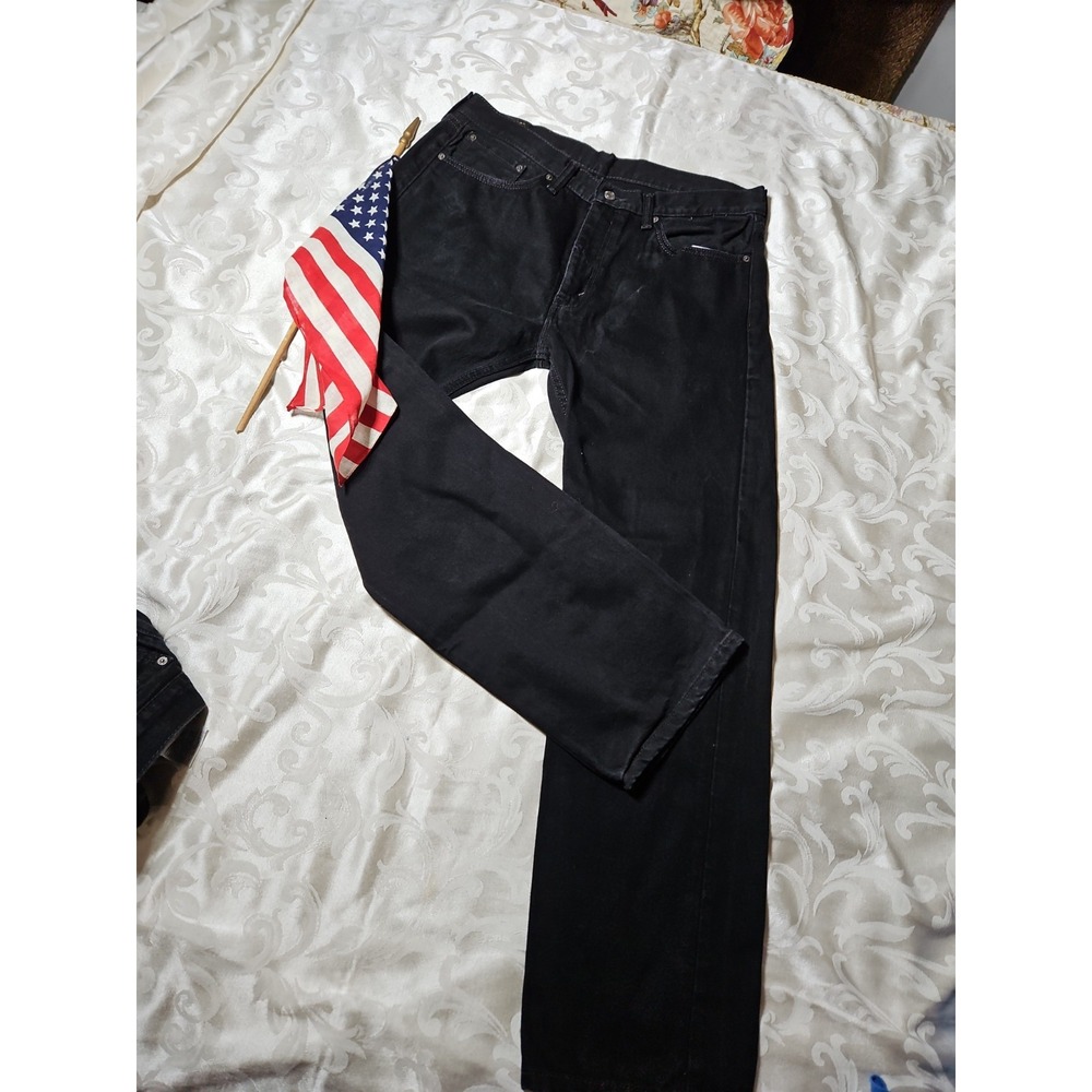 Vintage Levis 505 Mens Black Straight Leg Jeans 36x32 Made in USA Regular Fit